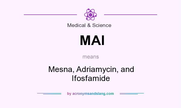 What does MAI mean? It stands for Mesna, Adriamycin, and Ifosfamide