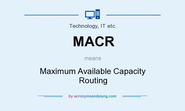 What does MACR mean? It stands for Maximum Available Capacity Routing
