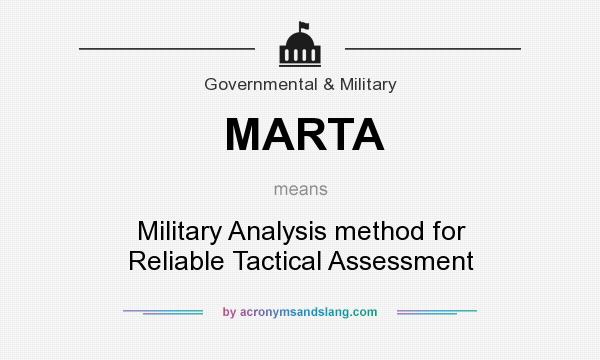 What does MARTA mean? It stands for Military Analysis method for Reliable Tactical Assessment