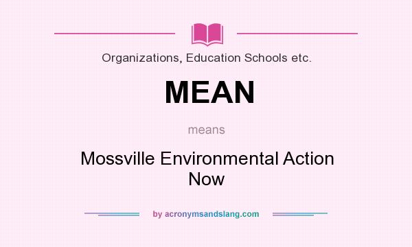 What does MEAN mean? It stands for Mossville Environmental Action Now