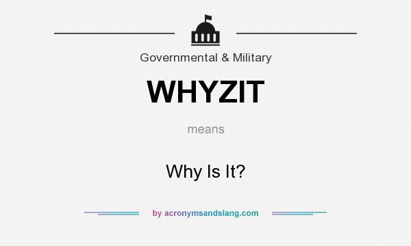 What does WHYZIT mean? It stands for Why Is It?
