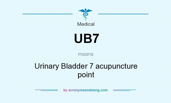 What does UB7 mean? It stands for Urinary Bladder 7 acupuncture point