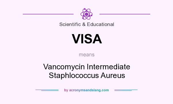 What does VISA mean? It stands for Vancomycin Intermediate Staphlococcus Aureus