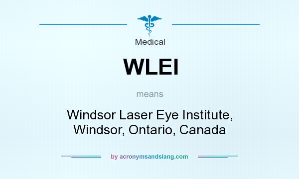 What does WLEI mean? It stands for Windsor Laser Eye Institute, Windsor, Ontario, Canada