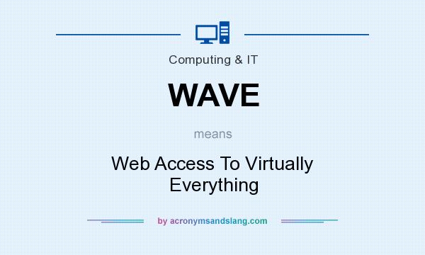 What does WAVE mean? It stands for Web Access To Virtually Everything