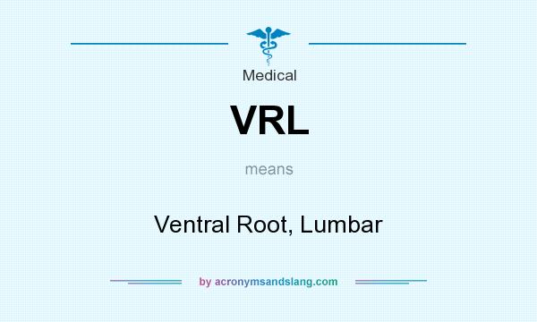 What does VRL mean? It stands for Ventral Root, Lumbar
