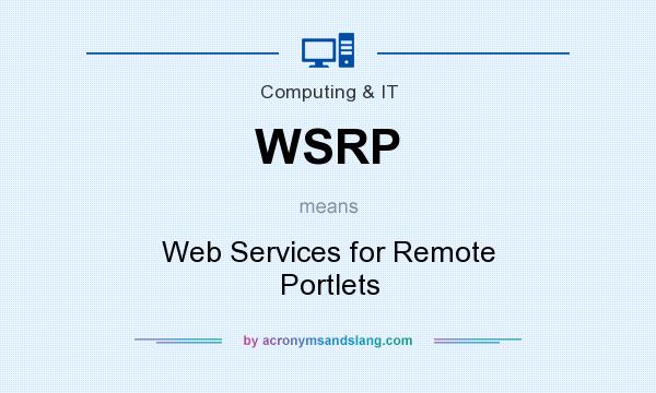 What does WSRP mean? It stands for Web Services for Remote Portlets