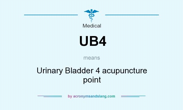 What does UB4 mean? It stands for Urinary Bladder 4 acupuncture point
