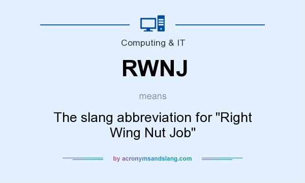 What does RWNJ mean? It stands for The slang abbreviation for Right Wing Nut Job