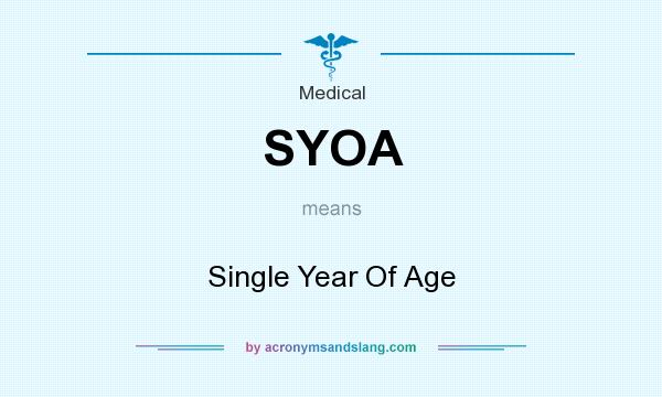 What does SYOA mean? It stands for Single Year Of Age