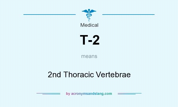 What does T-2 mean? It stands for 2nd Thoracic Vertebrae