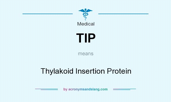 What does TIP mean? It stands for Thylakoid Insertion Protein
