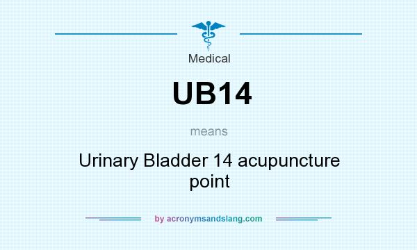 What does UB14 mean? It stands for Urinary Bladder 14 acupuncture point
