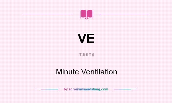 What does VE mean? It stands for Minute Ventilation