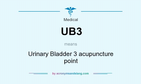 What does UB3 mean? It stands for Urinary Bladder 3 acupuncture point