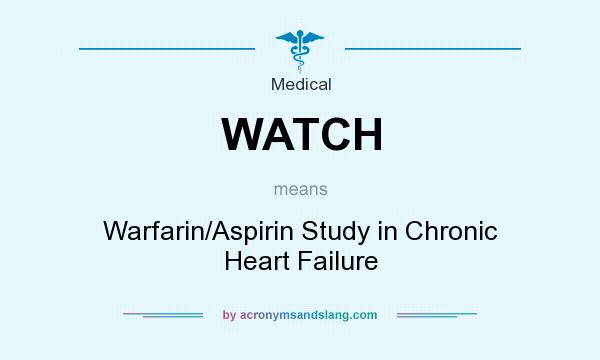 What does WATCH mean? It stands for Warfarin/Aspirin Study in Chronic Heart Failure