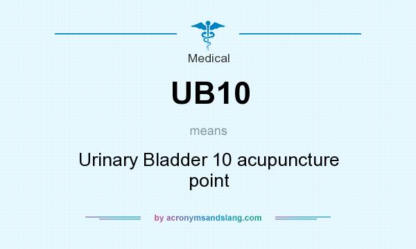 What does UB10 mean? It stands for Urinary Bladder 10 acupuncture point