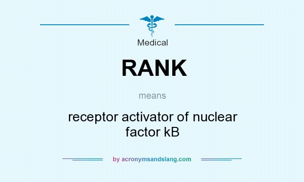 What does RANK mean? It stands for receptor activator of nuclear factor kB