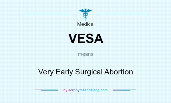 What does VESA mean? It stands for Very Early Surgical Abortion