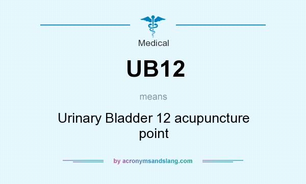 What does UB12 mean? It stands for Urinary Bladder 12 acupuncture point