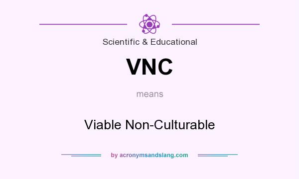 What does VNC mean? It stands for Viable Non-Culturable