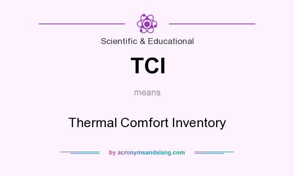 What does TCI mean? It stands for Thermal Comfort Inventory