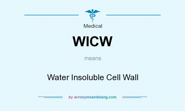 What does WICW mean? It stands for Water Insoluble Cell Wall