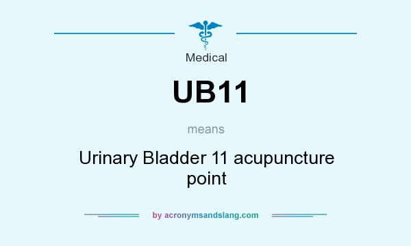 What does UB11 mean? It stands for Urinary Bladder 11 acupuncture point