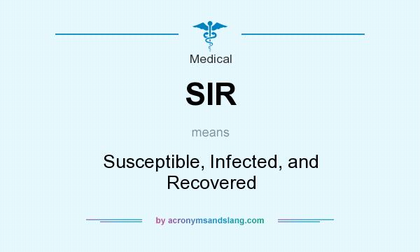 What does SIR mean? It stands for Susceptible, Infected, and Recovered