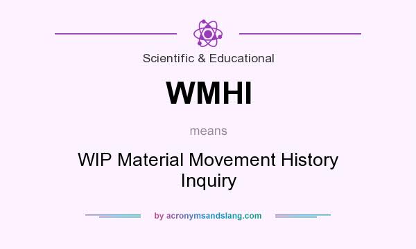 What does WMHI mean? It stands for WIP Material Movement History Inquiry