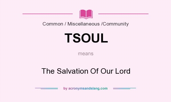 What does TSOUL mean? It stands for The Salvation Of Our Lord