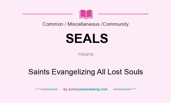 What does SEALS mean? It stands for Saints Evangelizing All Lost Souls