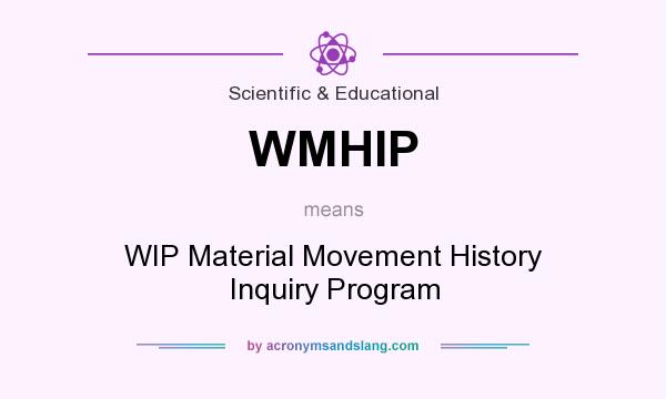 What does WMHIP mean? It stands for WIP Material Movement History Inquiry Program