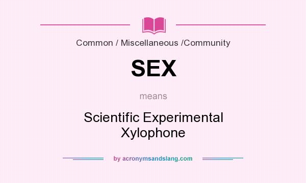 What does SEX mean? It stands for Scientific Experimental Xylophone