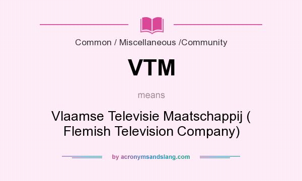 What does VTM mean? It stands for Vlaamse Televisie Maatschappij ( Flemish Television Company)