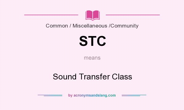 What does STC mean? It stands for Sound Transfer Class