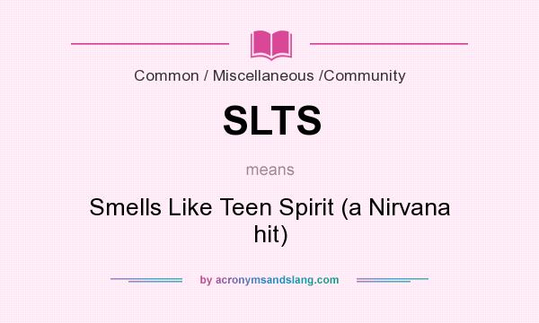 What does SLTS mean? It stands for Smells Like Teen Spirit (a Nirvana hit)