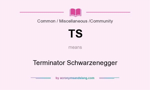 What does TS mean? It stands for Terminator Schwarzenegger