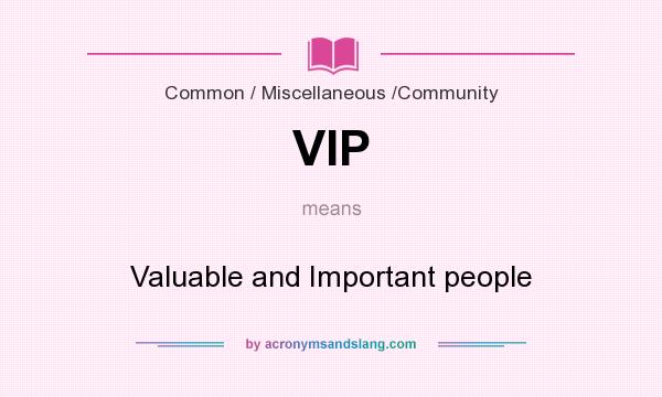 What does VIP mean? It stands for Valuable and Important people