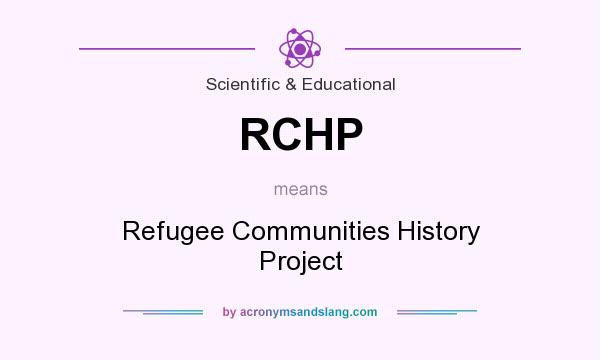 What does RCHP mean? It stands for Refugee Communities History Project