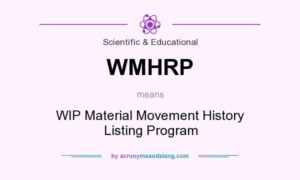 What does WMHRP mean? It stands for WIP Material Movement History Listing Program