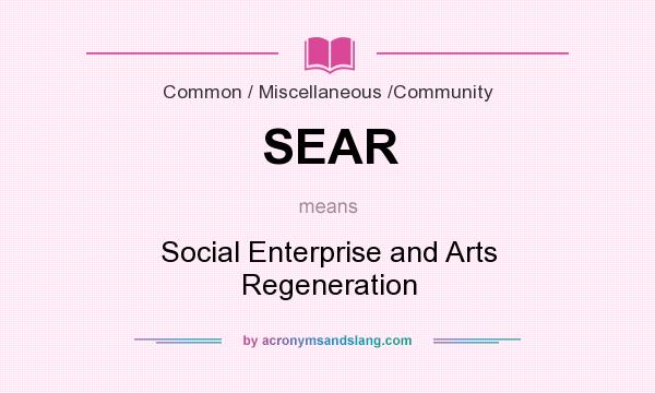 What does SEAR mean? It stands for Social Enterprise and Arts Regeneration