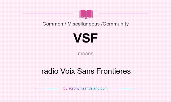 What does VSF mean? It stands for radio Voix Sans Frontieres