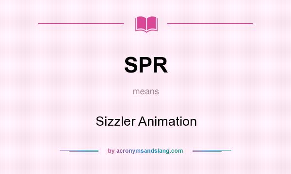 What does SPR mean? It stands for Sizzler Animation