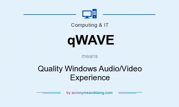 What does qWAVE mean? It stands for Quality Windows Audio/Video Experience
