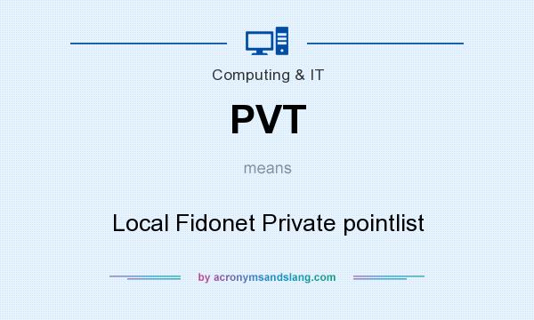 What does PVT mean? It stands for Local Fidonet Private pointlist