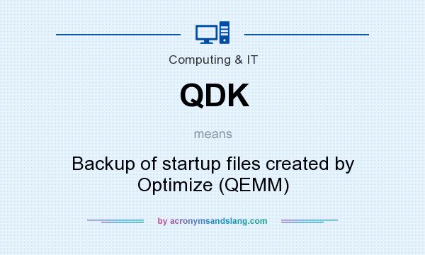 What does QDK mean? It stands for Backup of startup files created by Optimize (QEMM)