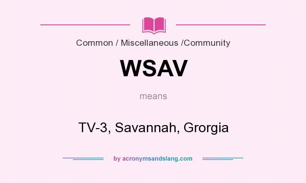 What does WSAV mean? It stands for TV-3, Savannah, Grorgia