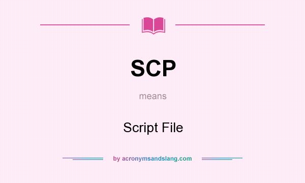 What does SCP mean? It stands for Script File