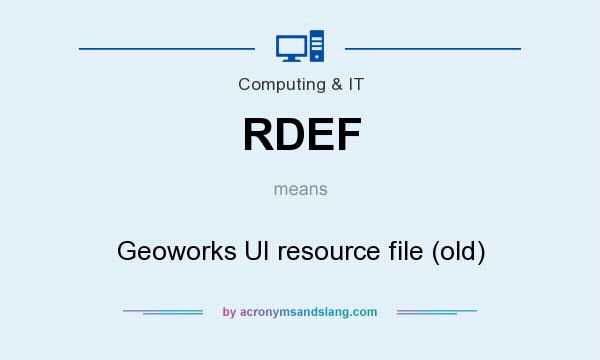 What does RDEF mean? It stands for Geoworks UI resource file (old)